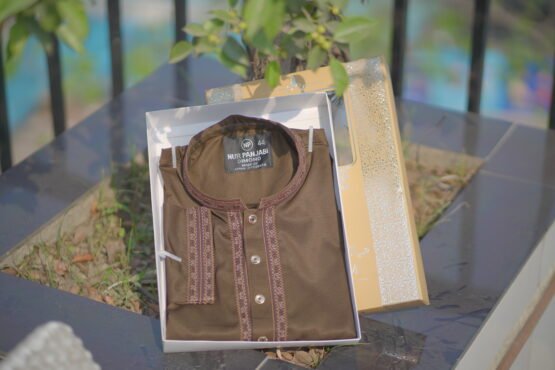 Premium Royal Olive Brown Panjabi