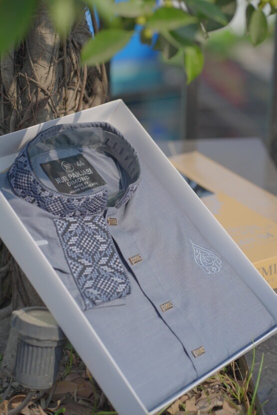 Premium Royal Ash Grey Panjabi
