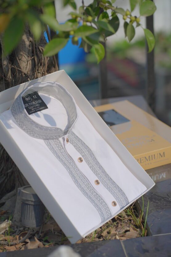 Premium Vangchur White Panjabi